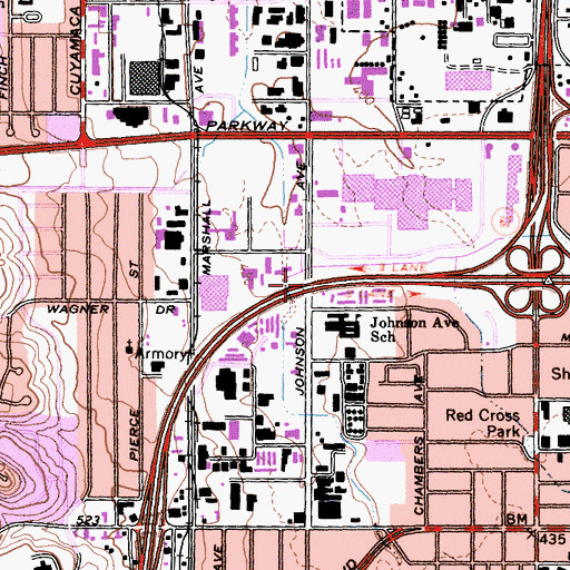 Topographic Map of Interchange 17A, CA