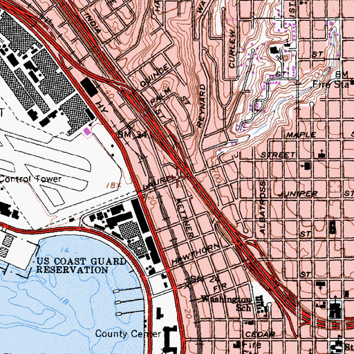 Topographic Map of Interchange 17B, CA