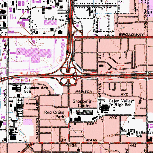 Topographic Map of Interchange 17C, CA