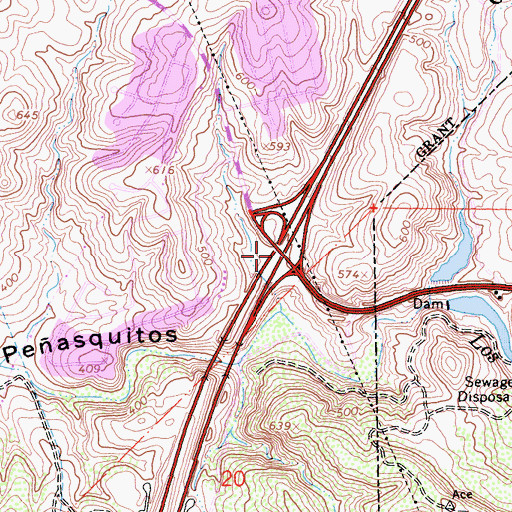 Topographic Map of Interchange 18, CA