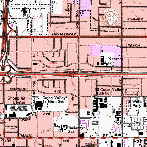Topographic Map of Interchange 18, CA