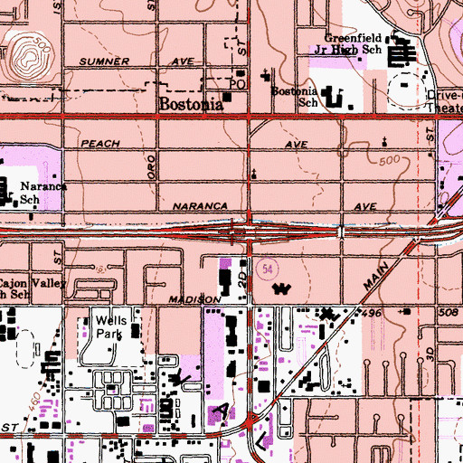 Topographic Map of Interchange 19, CA