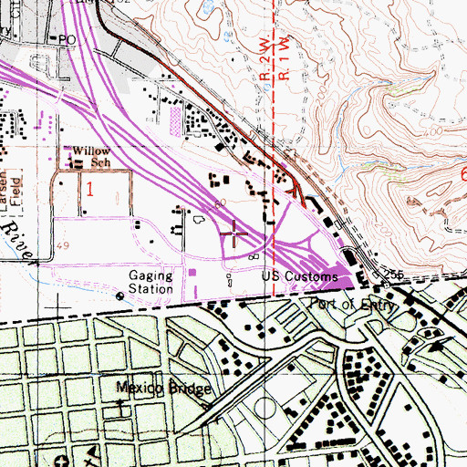 Topographic Map of Interchange 1A, CA