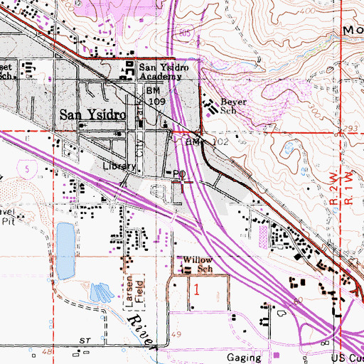 Topographic Map of Interchange 1A, CA
