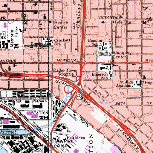 Topographic Map of Interchange 1C, CA