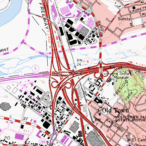 Topographic Map of Interchange 2, CA