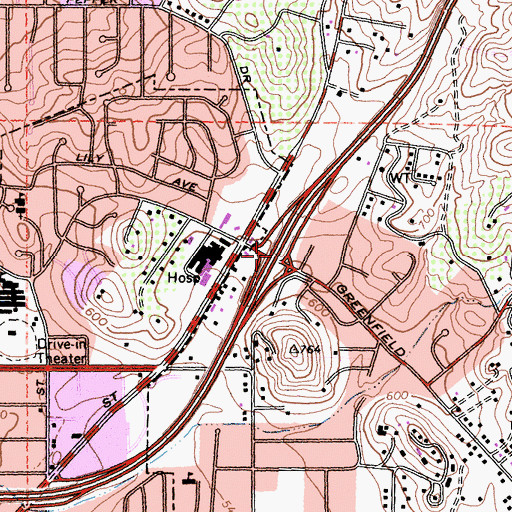 Topographic Map of Interchange 20, CA
