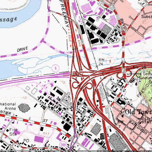 Topographic Map of Interchange 20, CA