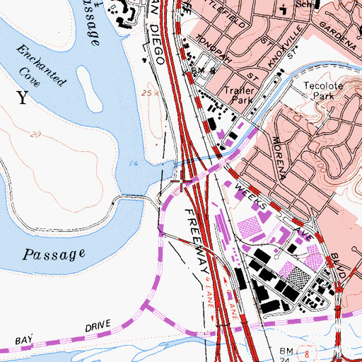 Topographic Map of Interchange 21, CA