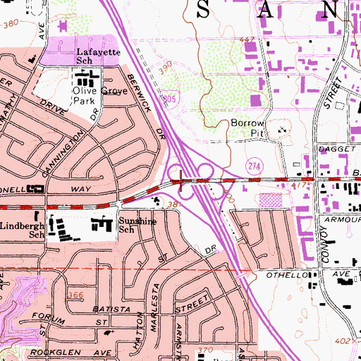 Topographic Map of Interchange 21, CA