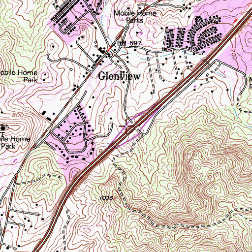 Topographic Map of Interchange 22, CA