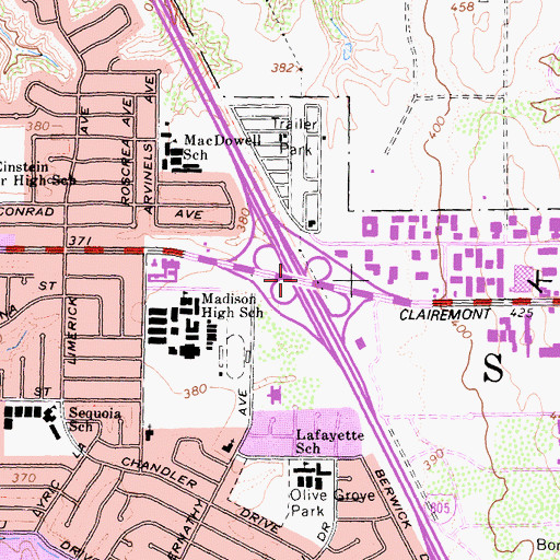 Topographic Map of Interchange 22, CA