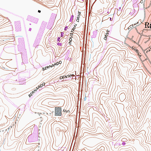 Topographic Map of Interchange 23, CA