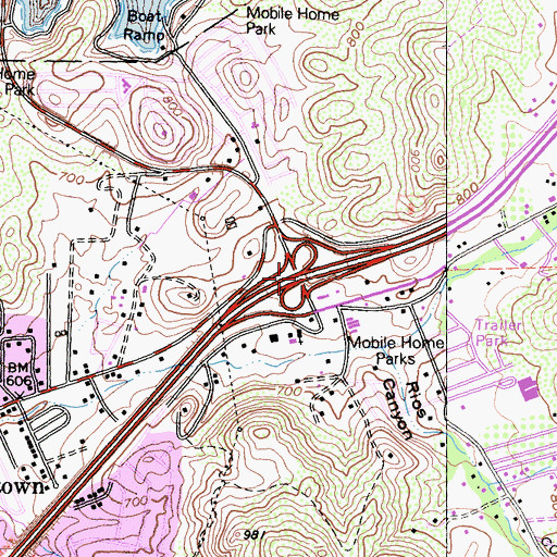 Topographic Map of Interchange 23, CA