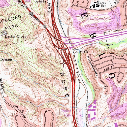 Topographic Map of Interchange 26A, CA