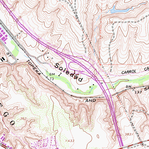 Topographic Map of Interchange 27B, CA