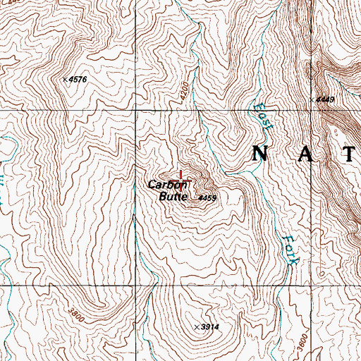 Topographic Map of Carbon Butte, AZ
