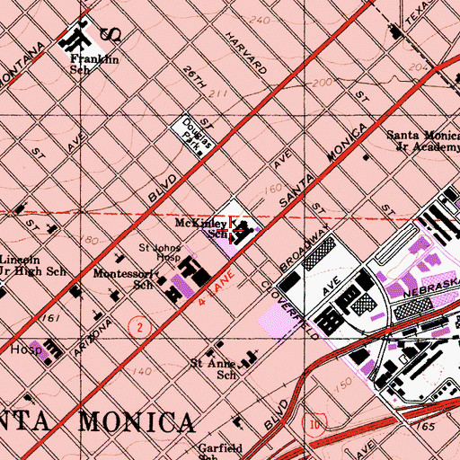 Topographic Map of McKinley Elementary School, CA