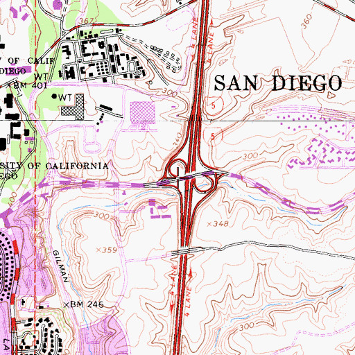 Topographic Map of Interchange 28B, CA