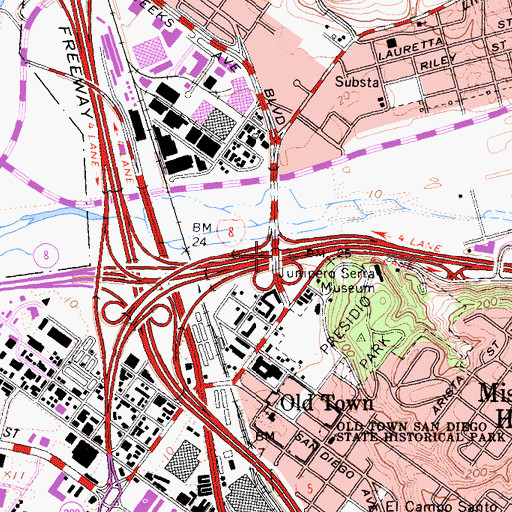 Topographic Map of Interchange 3, CA