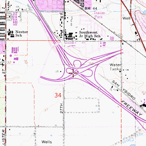 Topographic Map of Interchange 3, CA