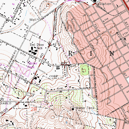 Topographic Map of Interchange 30, CA