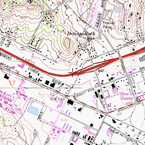 Topographic Map of Interchange 32, CA