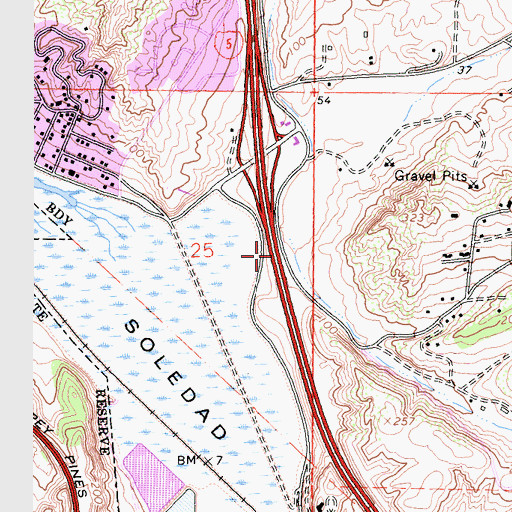 Topographic Map of Interchange 32, CA