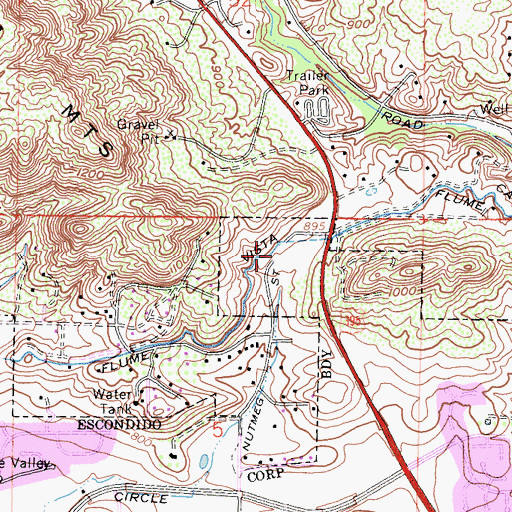 Topographic Map of Interchange 34, CA