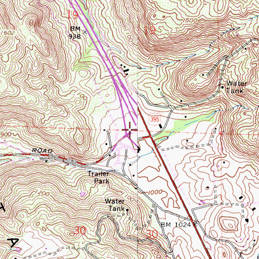 Topographic Map of Interchange 37, CA
