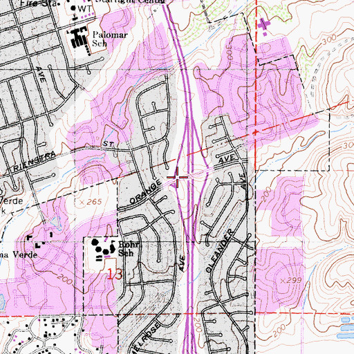 Topographic Map of Interchange 4, CA