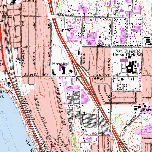 Topographic Map of Interchange 41A, CA