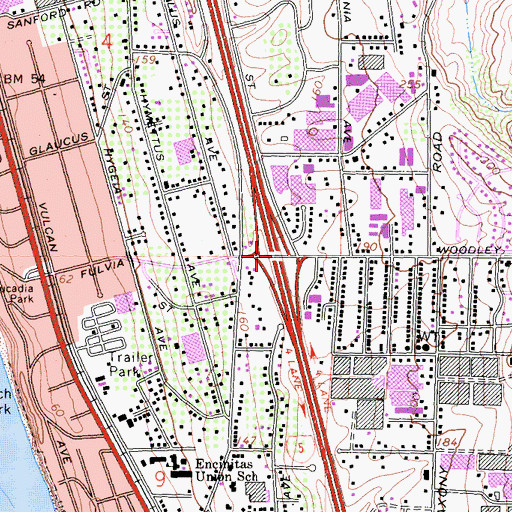 Topographic Map of Interchange 43, CA