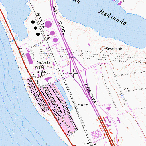 Topographic Map of Interchange 48, CA