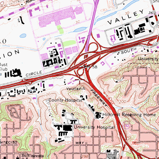 Topographic Map of Interchange 4B, CA