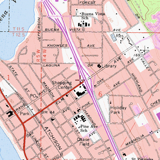 Topographic Map of Interchange 50, CA