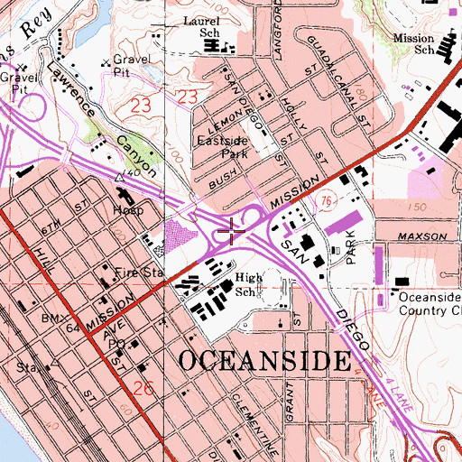 Topographic Map of Interchange 53, CA