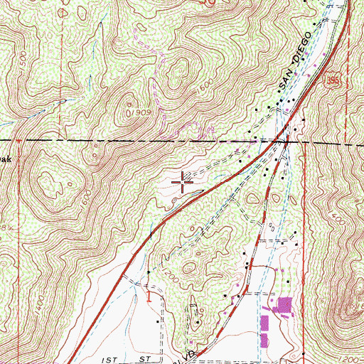 Topographic Map of Interchange 54, CA