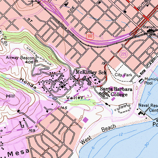 Topographic Map of McKinley Elementary School, CA