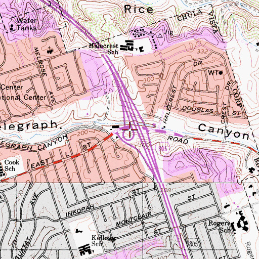 Topographic Map of Interchange 6, CA