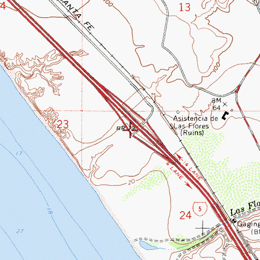 Topographic Map of Interchange 62, CA