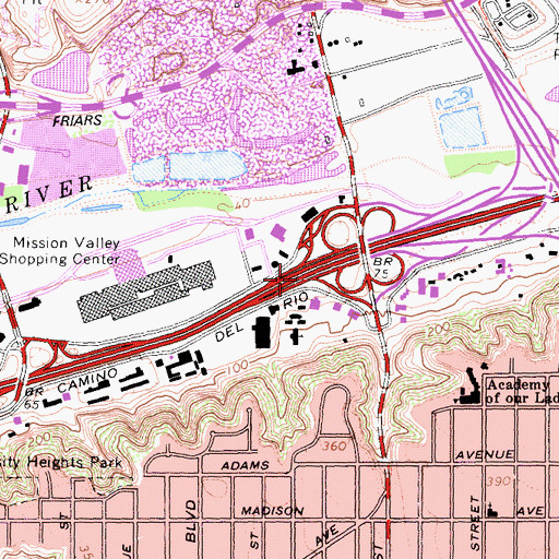 Topographic Map of Interchange 6A, CA
