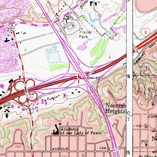 Topographic Map of Interchange 6B, CA