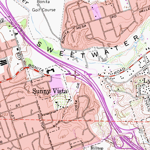 Topographic Map of Interchange 7, CA