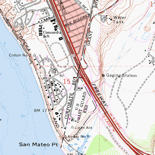 Topographic Map of Interchange 72, CA