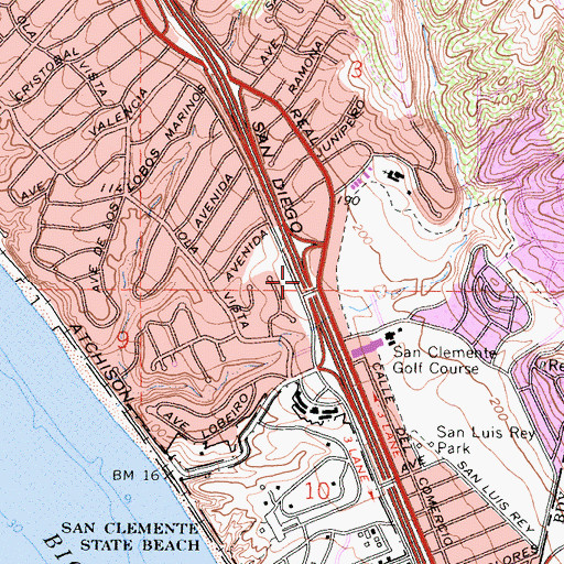 Topographic Map of Interchange 73, CA