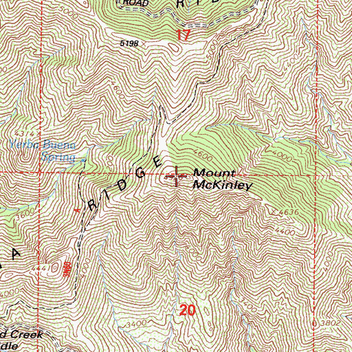 Topographic Map of Mount McKinley, CA