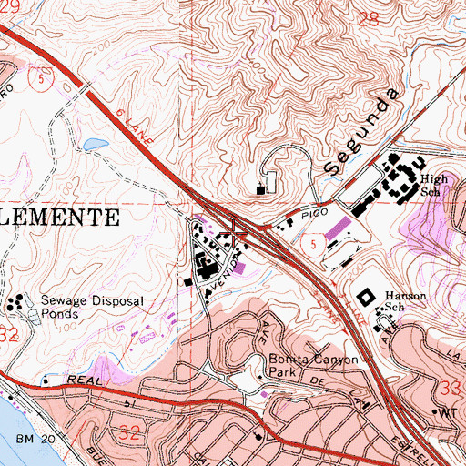 Topographic Map of Interchange 76, CA