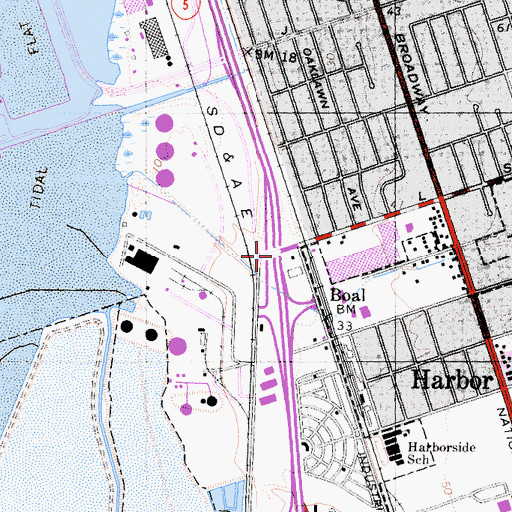Topographic Map of Interchange 7A, CA