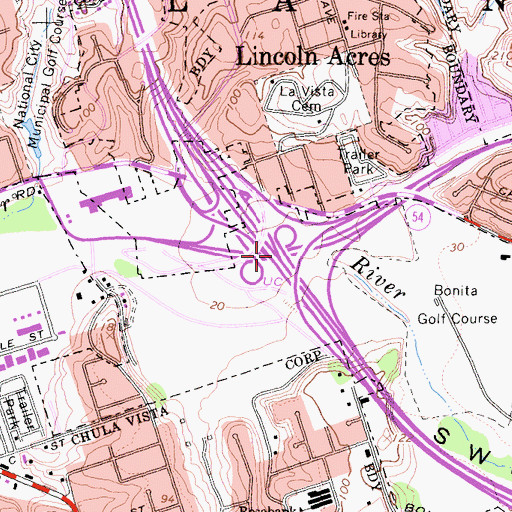 Topographic Map of Interchange 8, CA